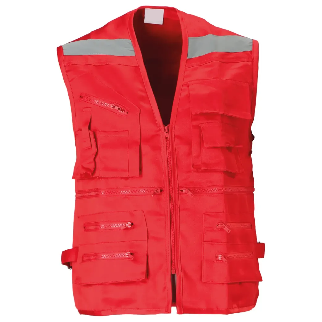 Chaleco Geólogo Gabardina - Rojo (S al XXL)