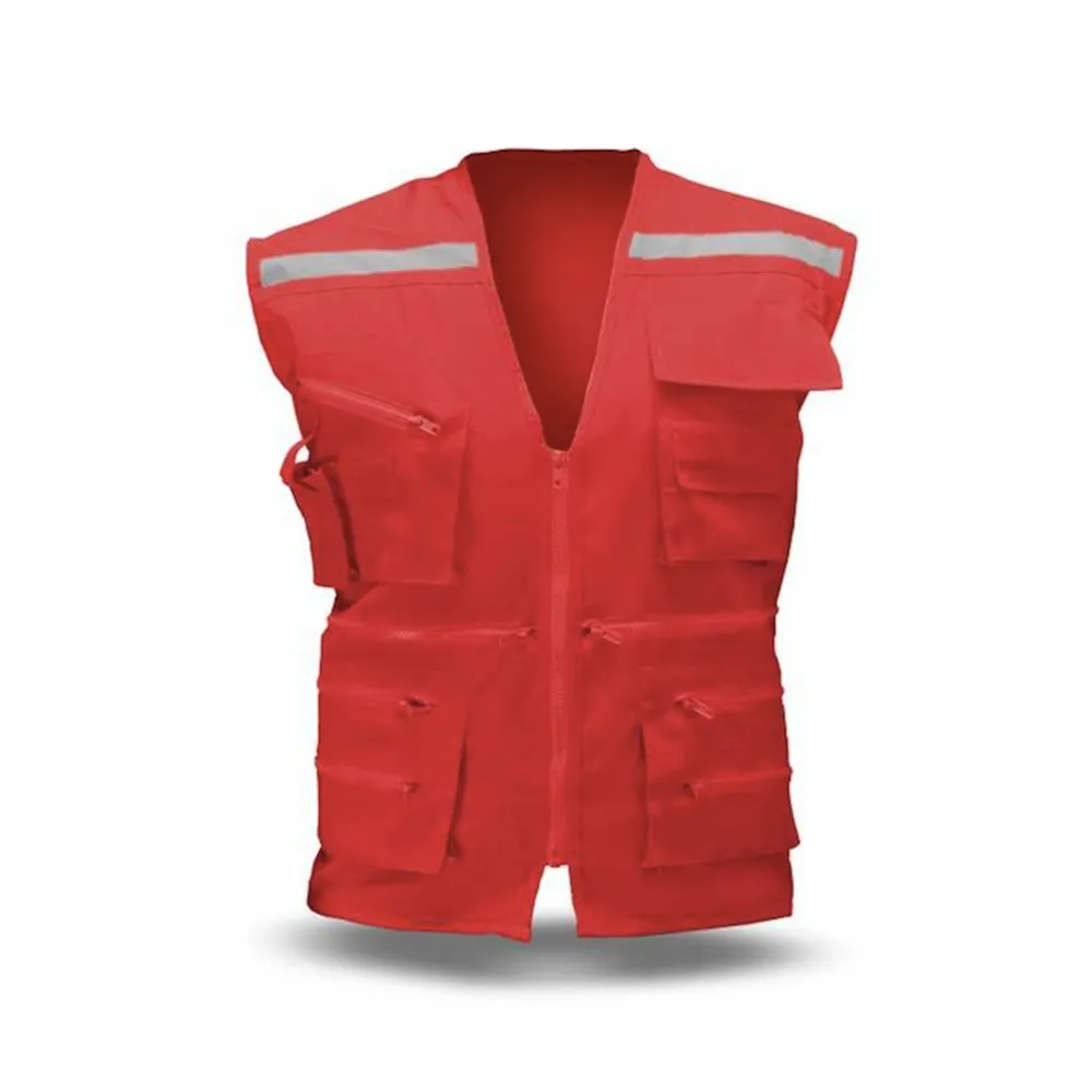 Chaleco Geólogo Poplín - Rojo (S al XXL)
