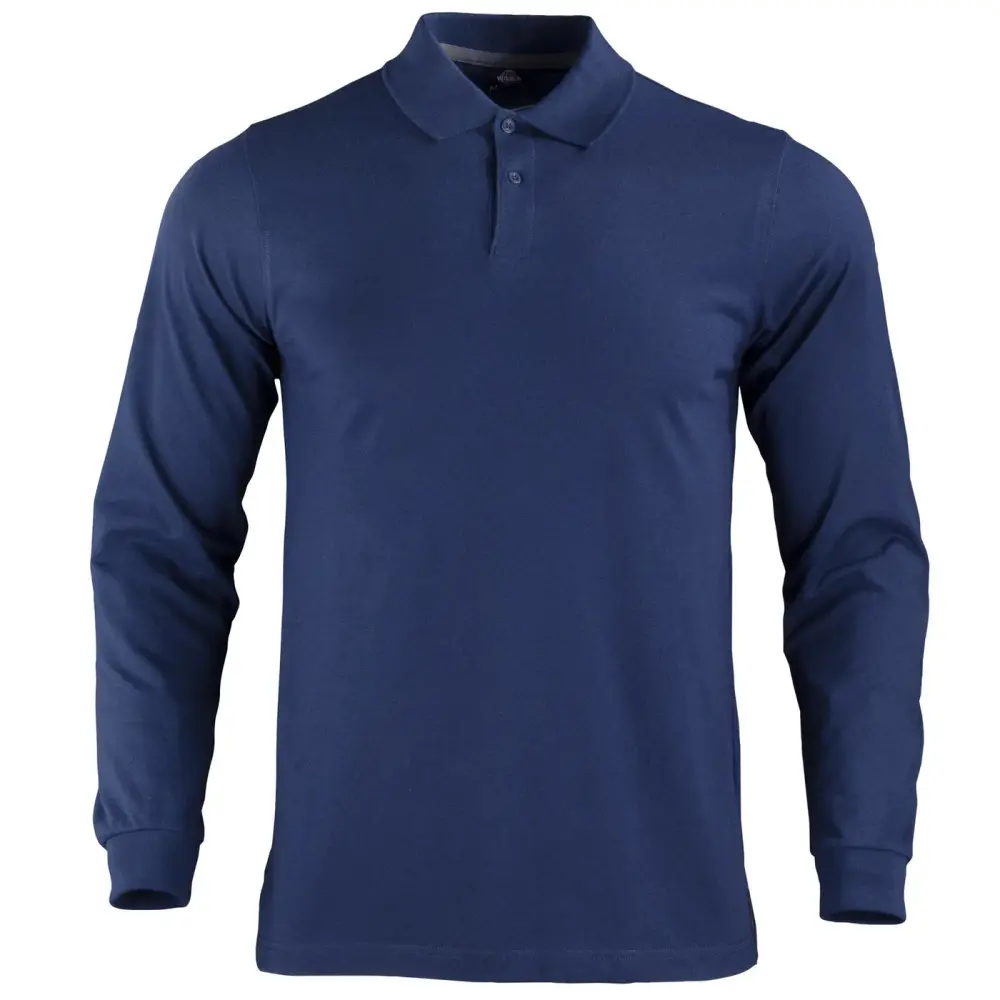 Polera Piqué Manga Larga - Azul Marino (S, M, L, XL)