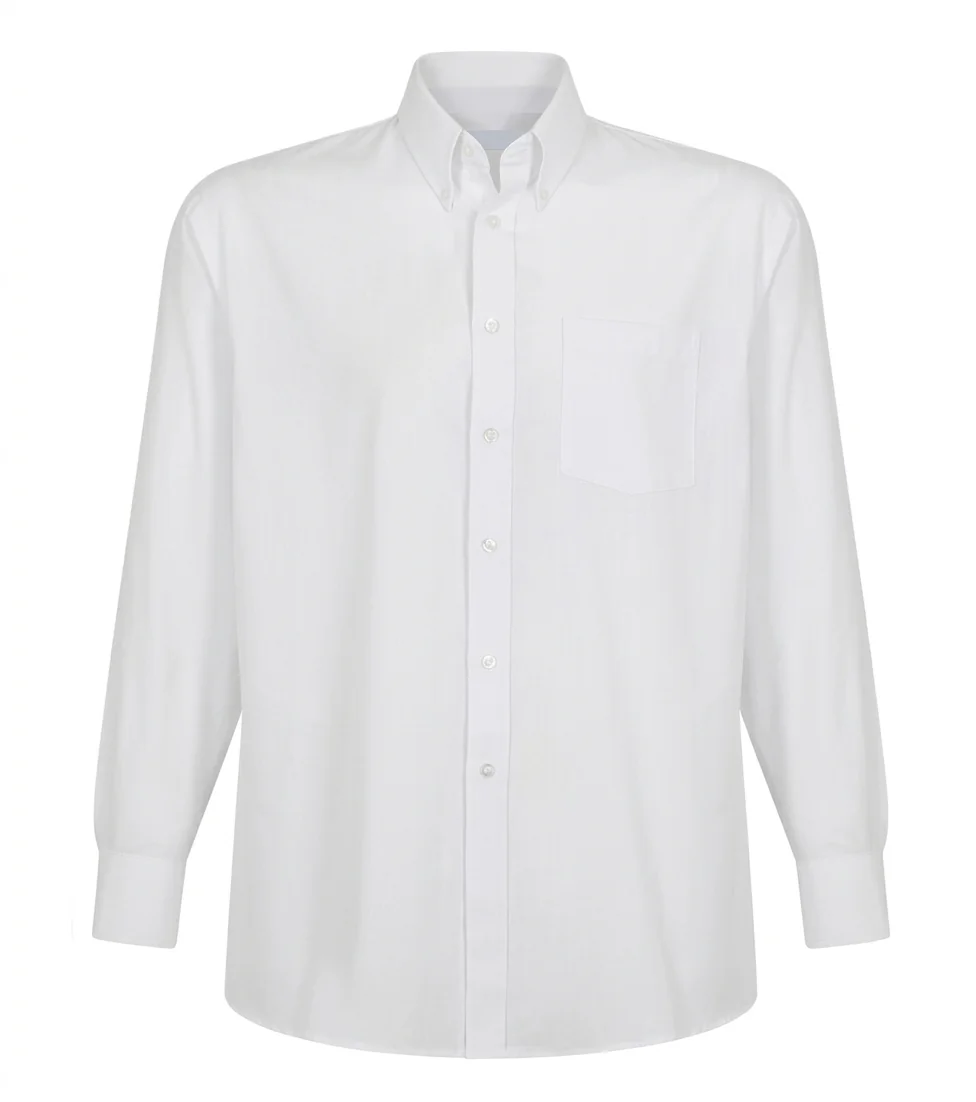 Camisa Oxford Manga Larga - Blanco (S, M, L, XL)